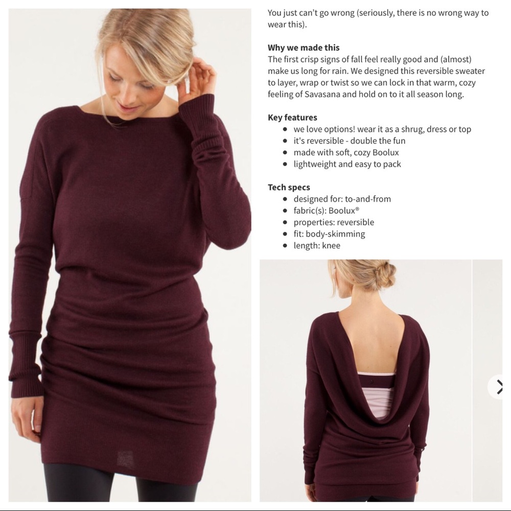 lululemon athletica Deep Purple Sweater Dress